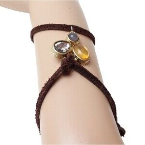 Jeweled Leather Rope Handmade Bracelet